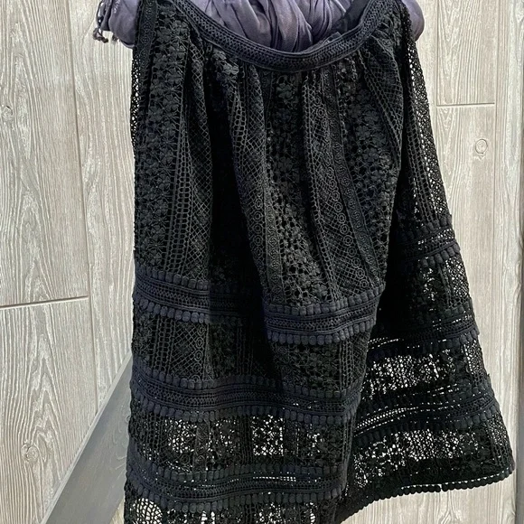 All Saints Black Lace Embellished Midi Skirt - Picture 2 of 4